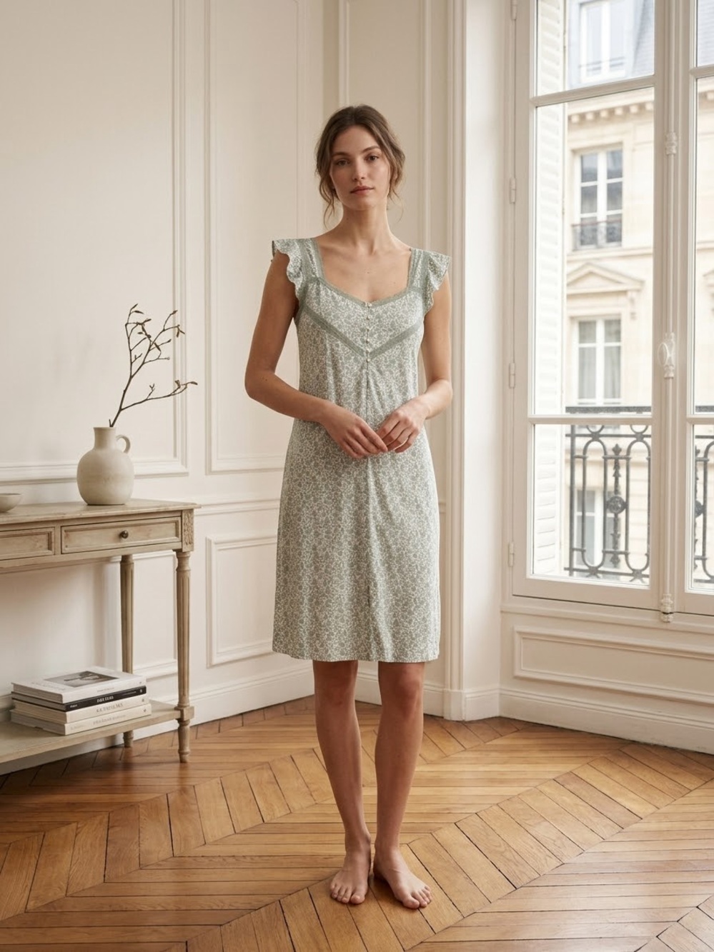 NWT Women’s Secret Ditsy Green Cottagecore Nightgown Small